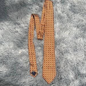 Paul Fredrick Geometric Orange and Black Tie